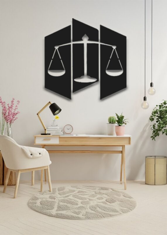 Adalet Terazisi 3'lü Metal Tablo