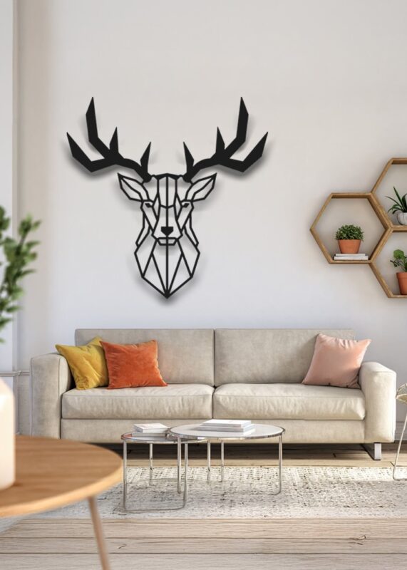 Geyik Kafası Metal Tablo