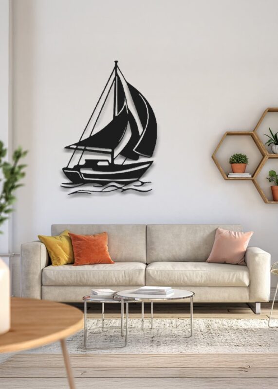 Yelken Gemi Metal Tablo