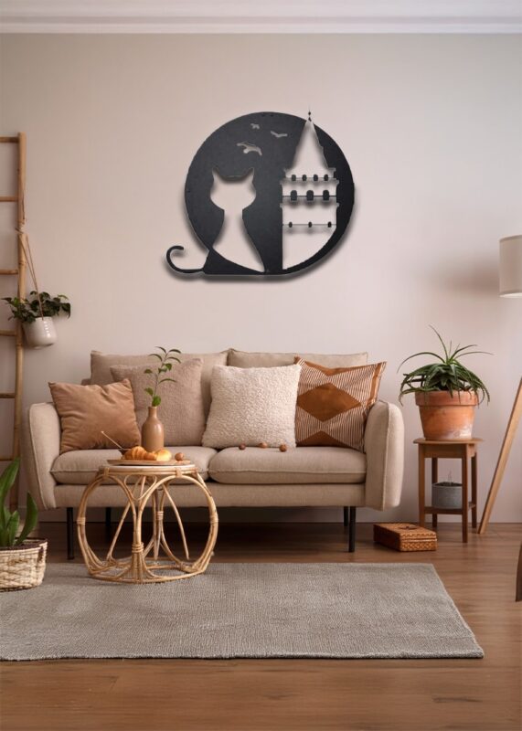 Kedi & Galata Kulesi Metal Tablo